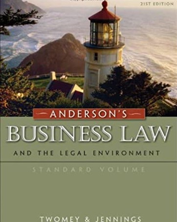cover image of Anderson's Business Law and the Legal Environment