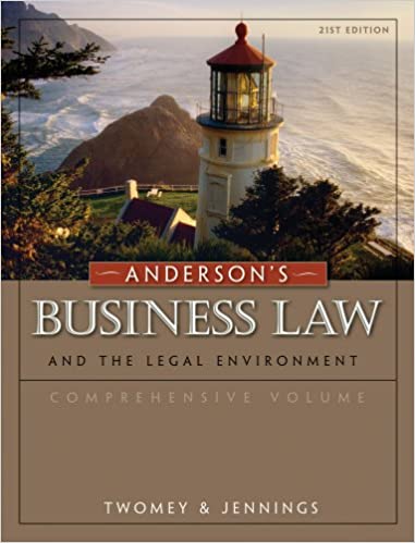 cover image of Anderson's Business Law and the Legal Environment