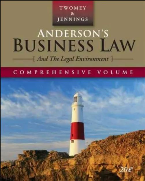 cover image of Anderson's Business Law and the Legal Environment