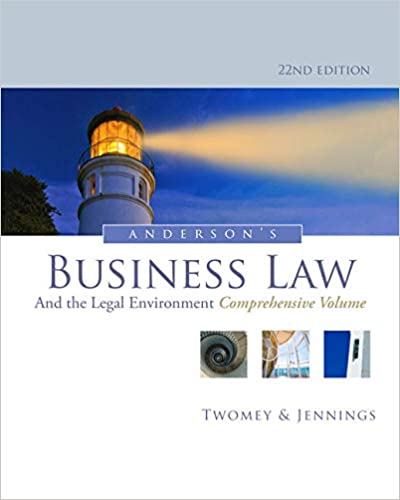 cover image of Anderson's Business Law and the Legal Environment