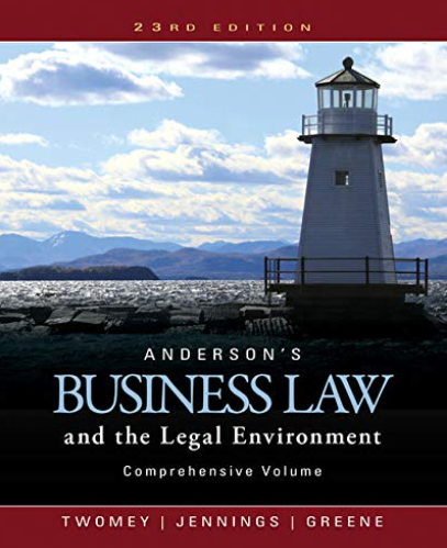 cover image of Anderson's Business Law and the Legal Environment