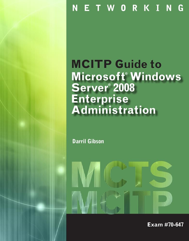 cover image of MCITP Guide to Microsoft Windows Server 2008, Enterprise Administration
