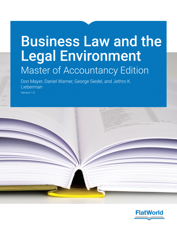 cover image of Mayer 1.0 Business Law and the Legal Environment Master of Accountancy version 1.0
