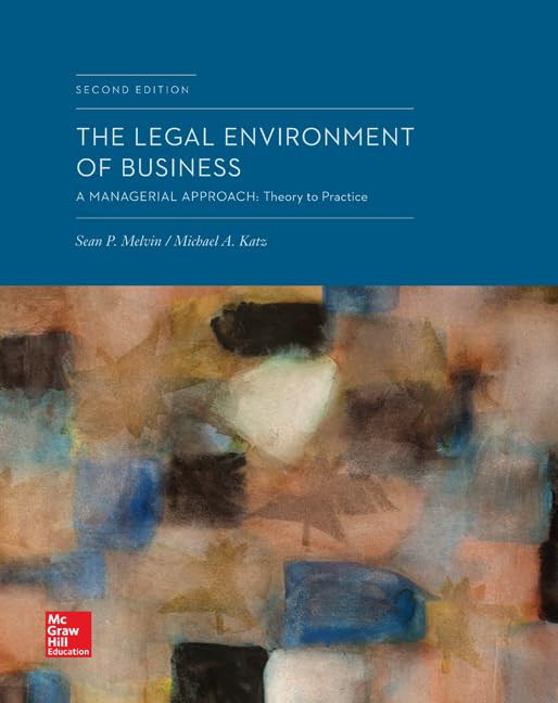 cover image of The Legal Environment of Business: A Managerial Approach: Theory to Practice
