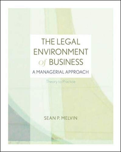 cover image of The Legal Environment of Business: A Managerial Approach: Theory to Practice