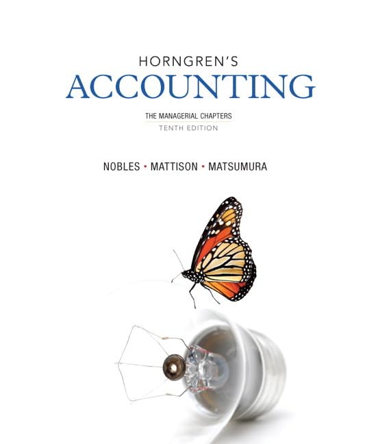 cover image of Horngren's Accounting, The Managerial Chapters